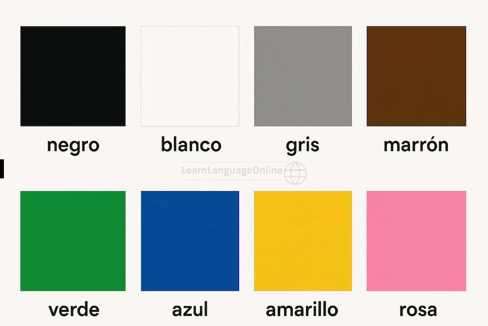 Common colors in Spanish language